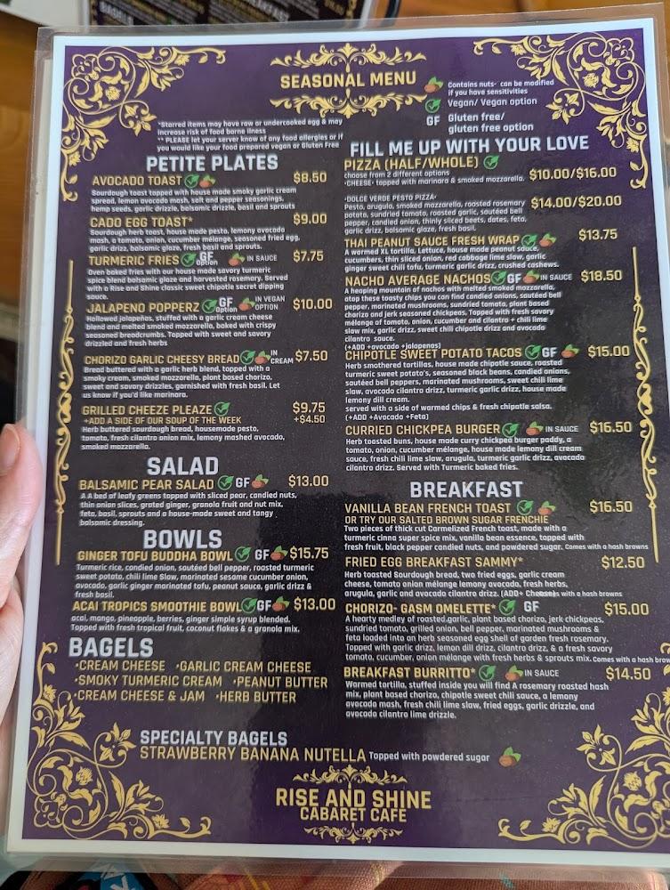 Rise And Shine Cabaret Cafe Menu image 4